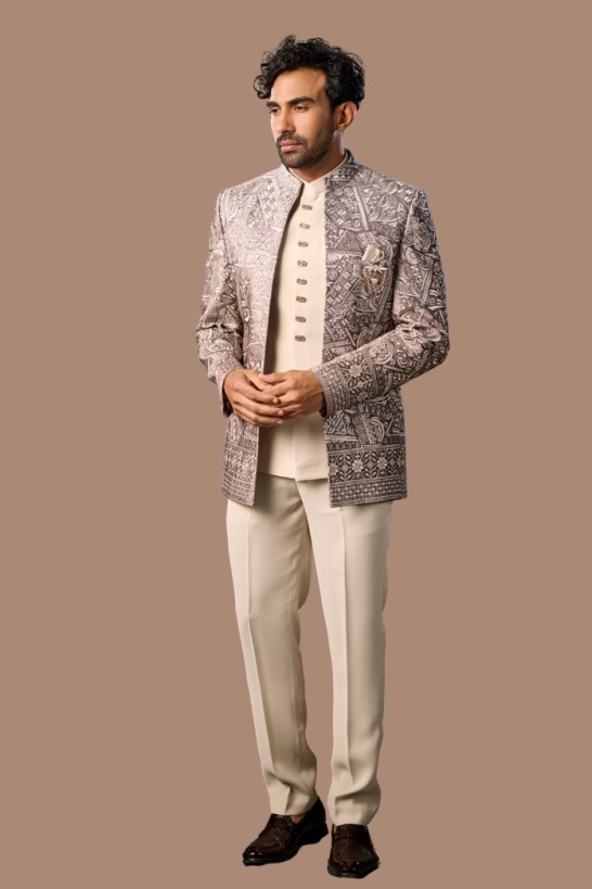 EXQUISITE BIGE JODHPURI SUIT